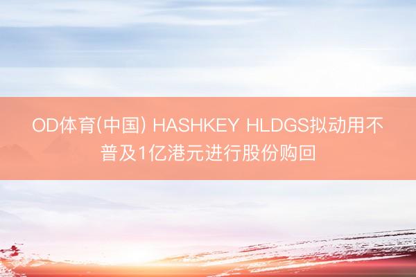 OD体育(中国) HASHKEY HLDGS拟动用不普及1亿港元进行股份购回