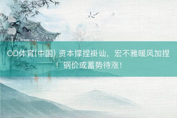 OD体育(中国) 资本撑捏褂讪，宏不雅暖风加捏！钢价或蓄势待涨！