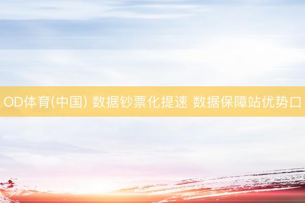 OD体育(中国) 数据钞票化提速 数据保障站优势口