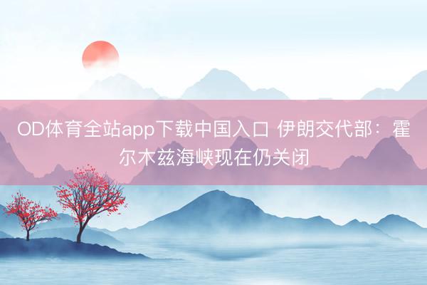 OD体育全站app下载中国入口 伊朗交代部：霍尔木兹海峡现在仍关闭