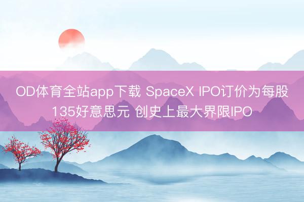 OD体育全站app下载 SpaceX IPO订价为每股135好意思元 创史上最大界限IPO