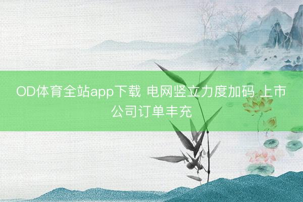 OD体育全站app下载 电网竖立力度加码 上市公司订单丰充