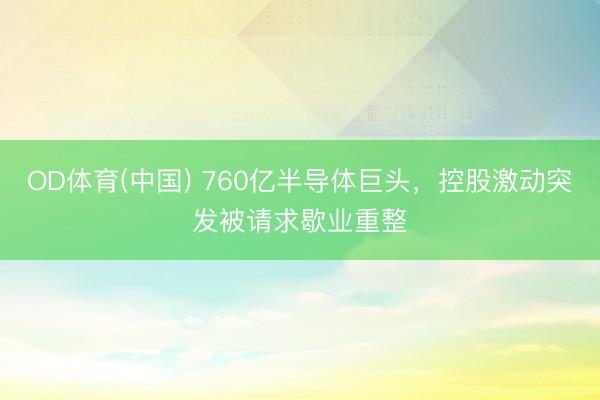 OD体育(中国) 760亿半导体巨头，控股激动突发被请求歇业重整