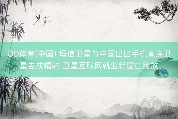 OD体育(中国) 垣信卫星与中国出出手机直连卫星告成辐射 卫星互联网就业新窗口绽放