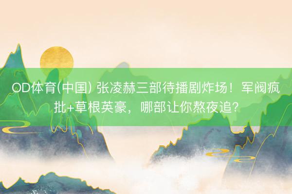 OD体育(中国) 张凌赫三部待播剧炸场！军阀疯批+草根英豪，哪部让你熬夜追？