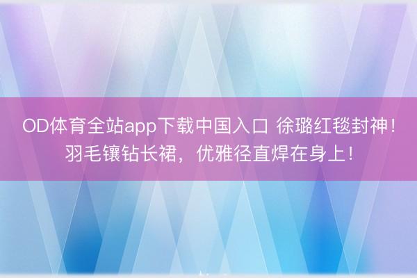 OD体育全站app下载中国入口 徐璐红毯封神！羽毛镶钻长裙，优雅径直焊在身上！