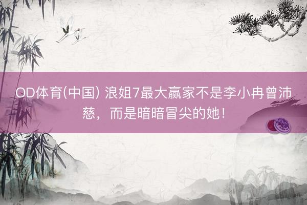 OD体育(中国) 浪姐7最大赢家不是李小冉曾沛慈，而是暗暗冒尖的她！