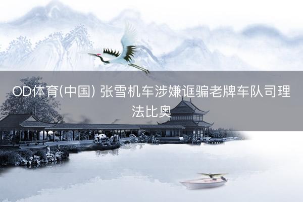 OD体育(中国) 张雪机车涉嫌诓骗老牌车队司理法比奥