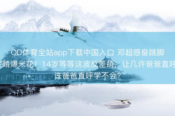 OD体育全站app下载中国入口 邓超感奋跳脚犬子淡定啃爆米花！14岁等等这波反差萌，让几许爸爸直呼学不会？