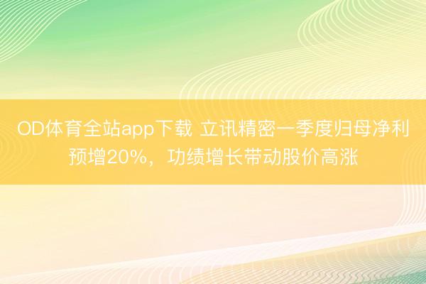 OD体育全站app下载 立讯精密一季度归母净利预增20%，功绩增长带动股价高涨