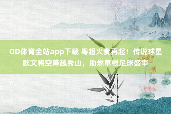 OD体育全站app下载 粤超火食再起！传说球星欧文将空降越秀山，助燃草根足球盛事
